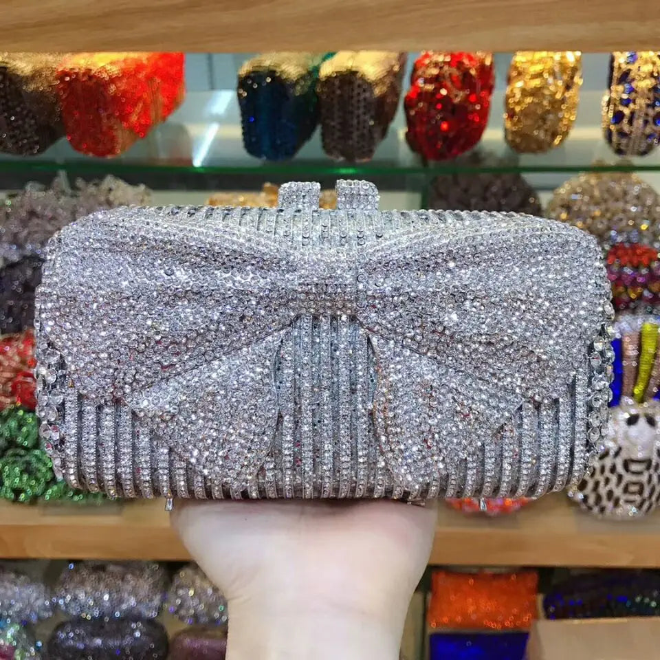 Women silver/gold/black/grey Crystal Diamond party/wedding/cocktail/prom/nightclub evening bags clutch purse wallet bag handbag