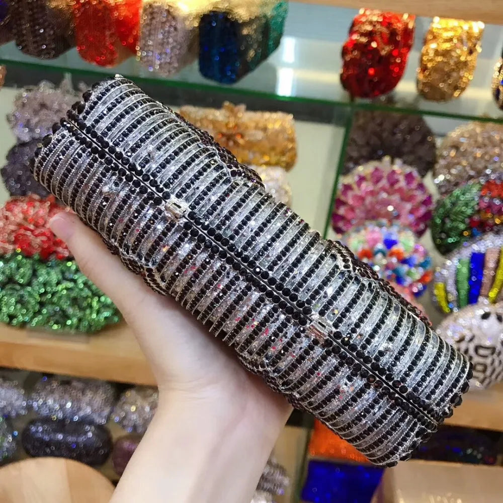 Women silver/gold/black/grey Crystal Diamond party/wedding/cocktail/prom/nightclub evening bags clutch purse wallet bag handbag