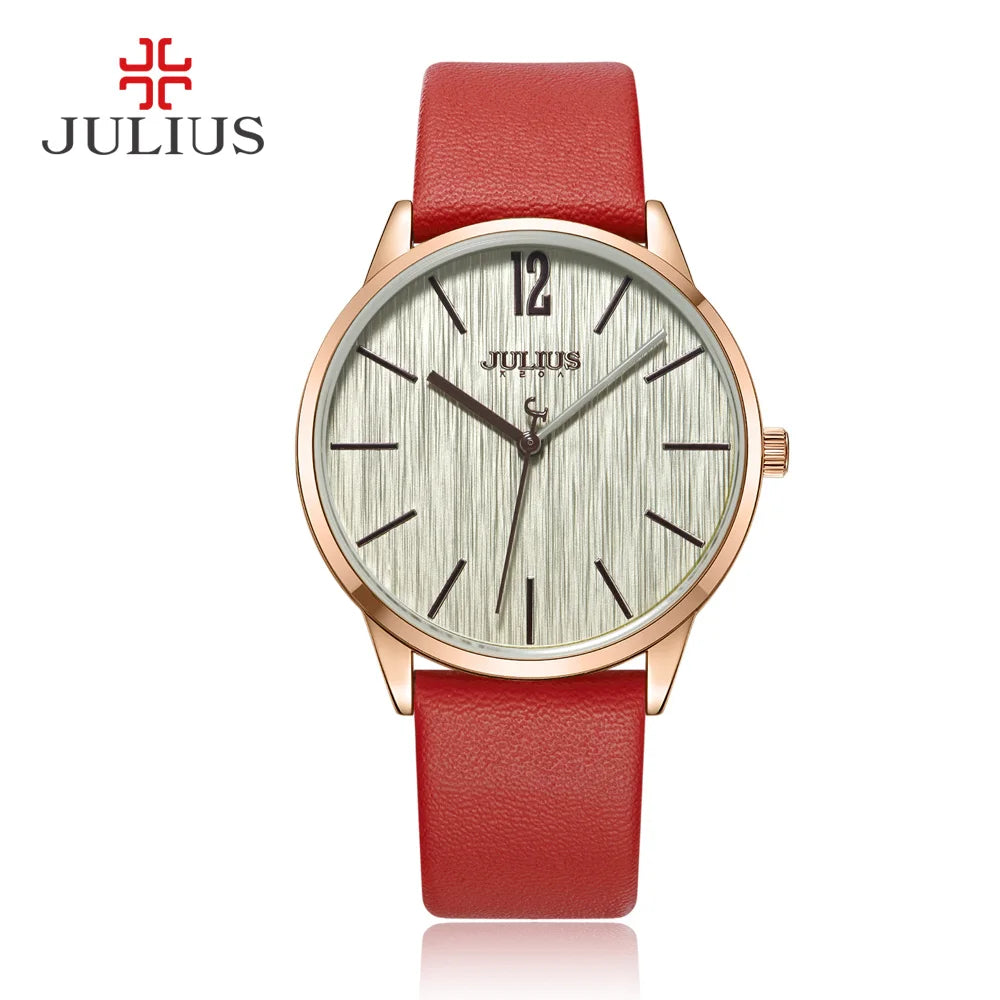Julius Lady Women's Watch Japan Quartz Elegant Classic Fashion Simple Hours Bracelet Real Leather Girl Birthday Gift No Box