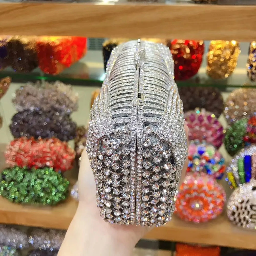 Women silver/gold/black/grey Crystal Diamond party/wedding/cocktail/prom/nightclub evening bags clutch purse wallet bag handbag