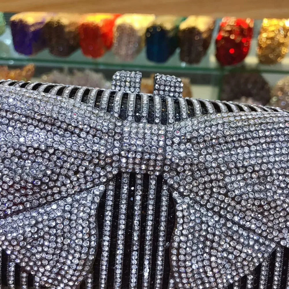 Women silver/gold/black/grey Crystal Diamond party/wedding/cocktail/prom/nightclub evening bags clutch purse wallet bag handbag