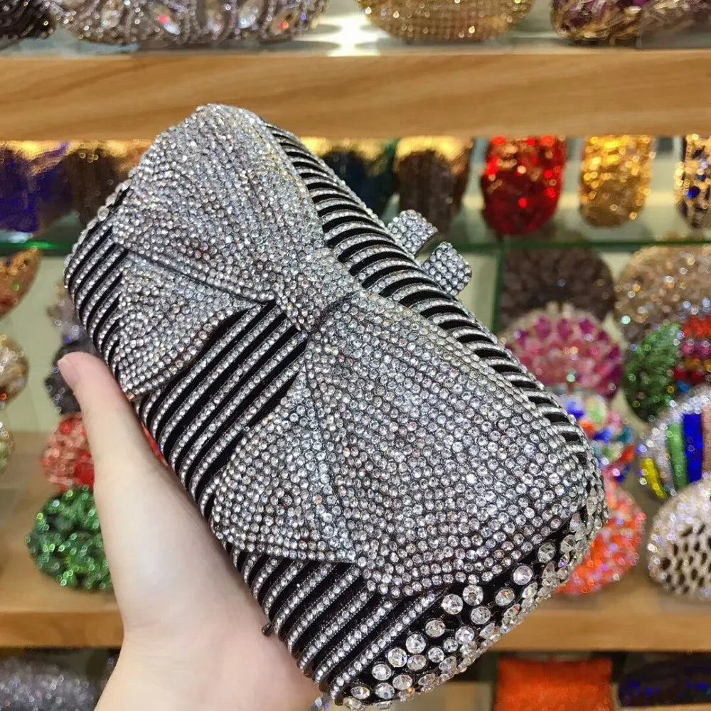 Women silver/gold/black/grey Crystal Diamond party/wedding/cocktail/prom/nightclub evening bags clutch purse wallet bag handbag