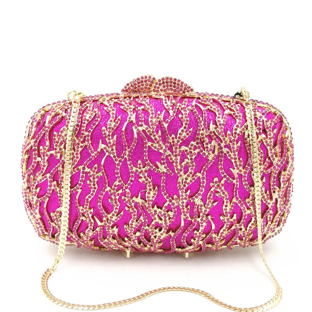 female Hollow Out Golden/black/gray Diamond Wedding Party Handbag Purse Women Crystal Clutch Evening Minaudiere Bag mom gifts