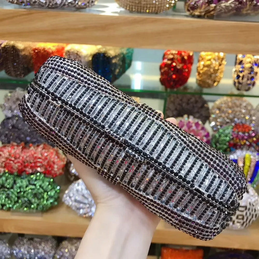 Women silver/gold/black/grey Crystal Diamond party/wedding/cocktail/prom/nightclub evening bags clutch purse wallet bag handbag