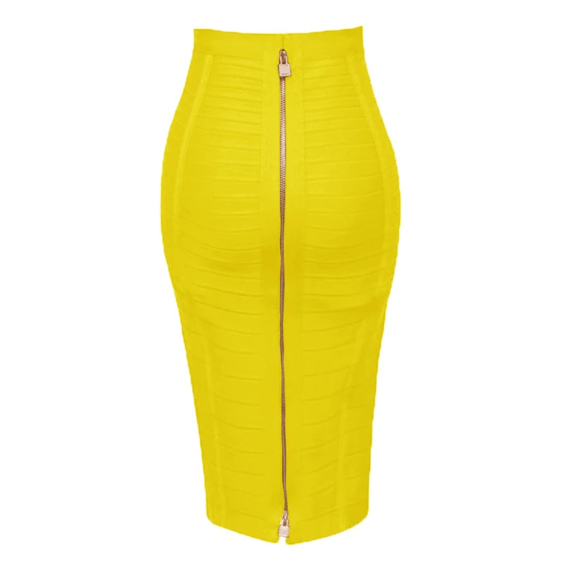 13 Colors Women Summer Fashion Sexy Black Red Beige White Bandage Skirt 2021 Knitted Elastic Sweet Candy Color Pencil Skirt