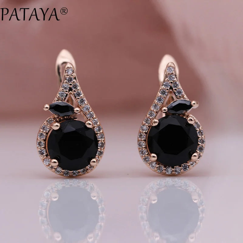 Green Horse Eye Zirconia Drop Earrings