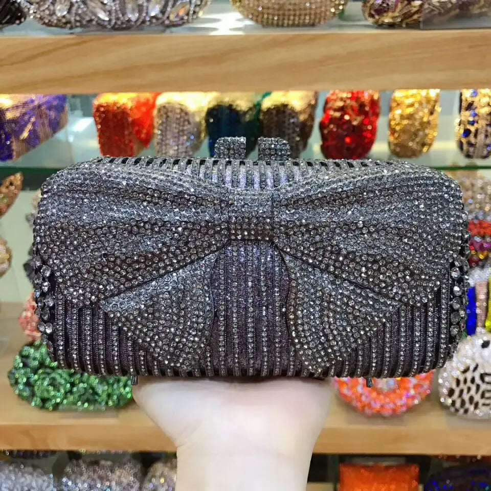 Women silver/gold/black/grey Crystal Diamond party/wedding/cocktail/prom/nightclub evening bags clutch purse wallet bag handbag