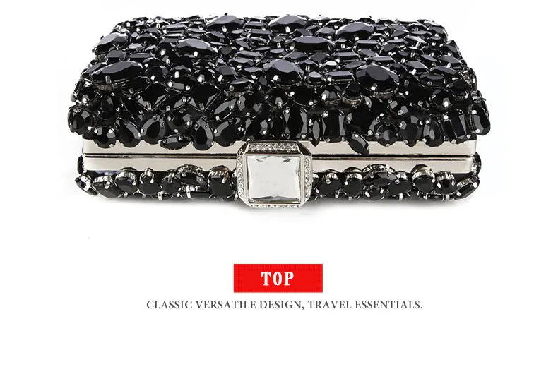 Women Clutch Evening Bag Beaded Crystal Lady Wedding Purse Rhinestones Handbags Silver Black Evening Clutch Bags for Women