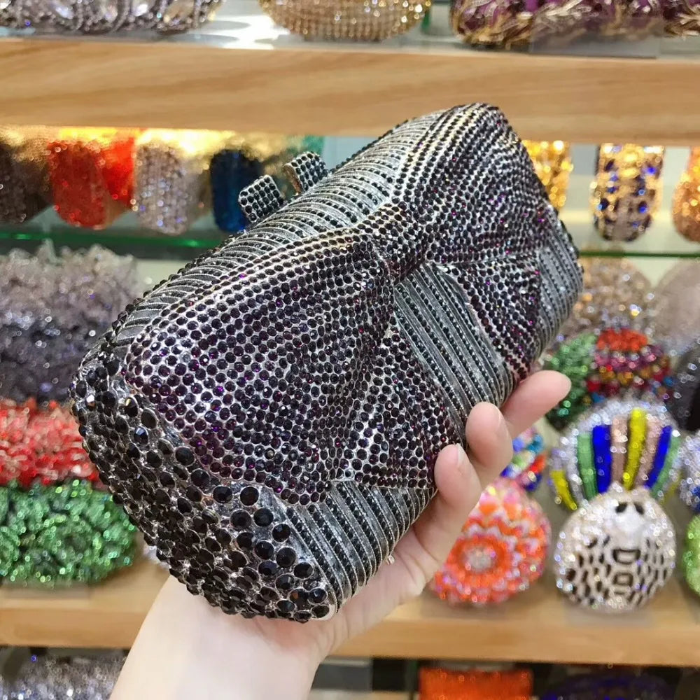 Women silver/gold/black/grey Crystal Diamond party/wedding/cocktail/prom/nightclub evening bags clutch purse wallet bag handbag
