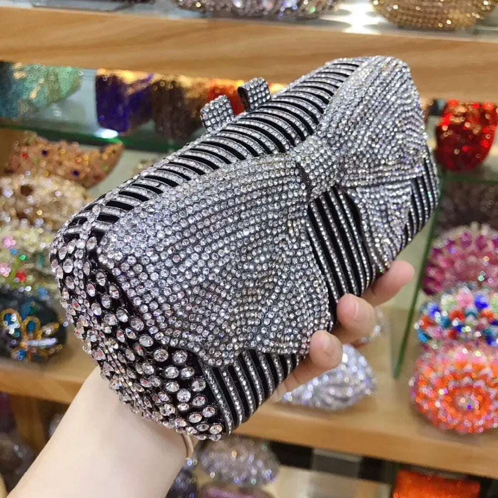 Women silver/gold/black/grey Crystal Diamond party/wedding/cocktail/prom/nightclub evening bags clutch purse wallet bag handbag