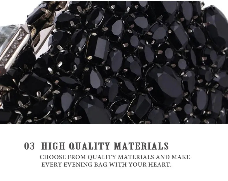 Women Clutch Evening Bag Beaded Crystal Lady Wedding Purse Rhinestones Handbags Silver Black Evening Clutch Bags for Women