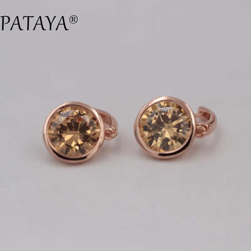 Rose Gold Cubic Zirconia Drop Earrings