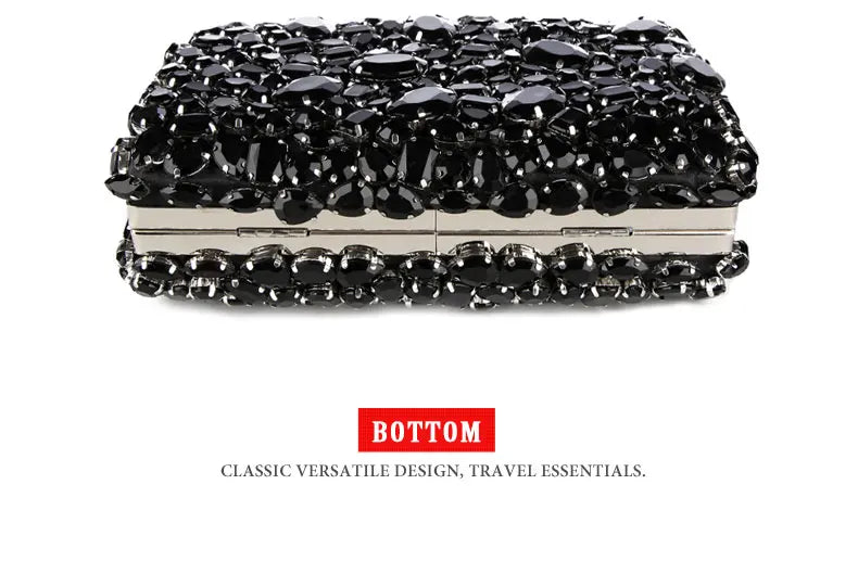 Women Clutch Evening Bag Beaded Crystal Lady Wedding Purse Rhinestones Handbags Silver Black Evening Clutch Bags for Women