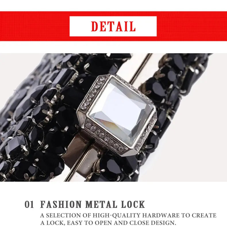 Women Clutch Evening Bag Beaded Crystal Lady Wedding Purse Rhinestones Handbags Silver Black Evening Clutch Bags for Women