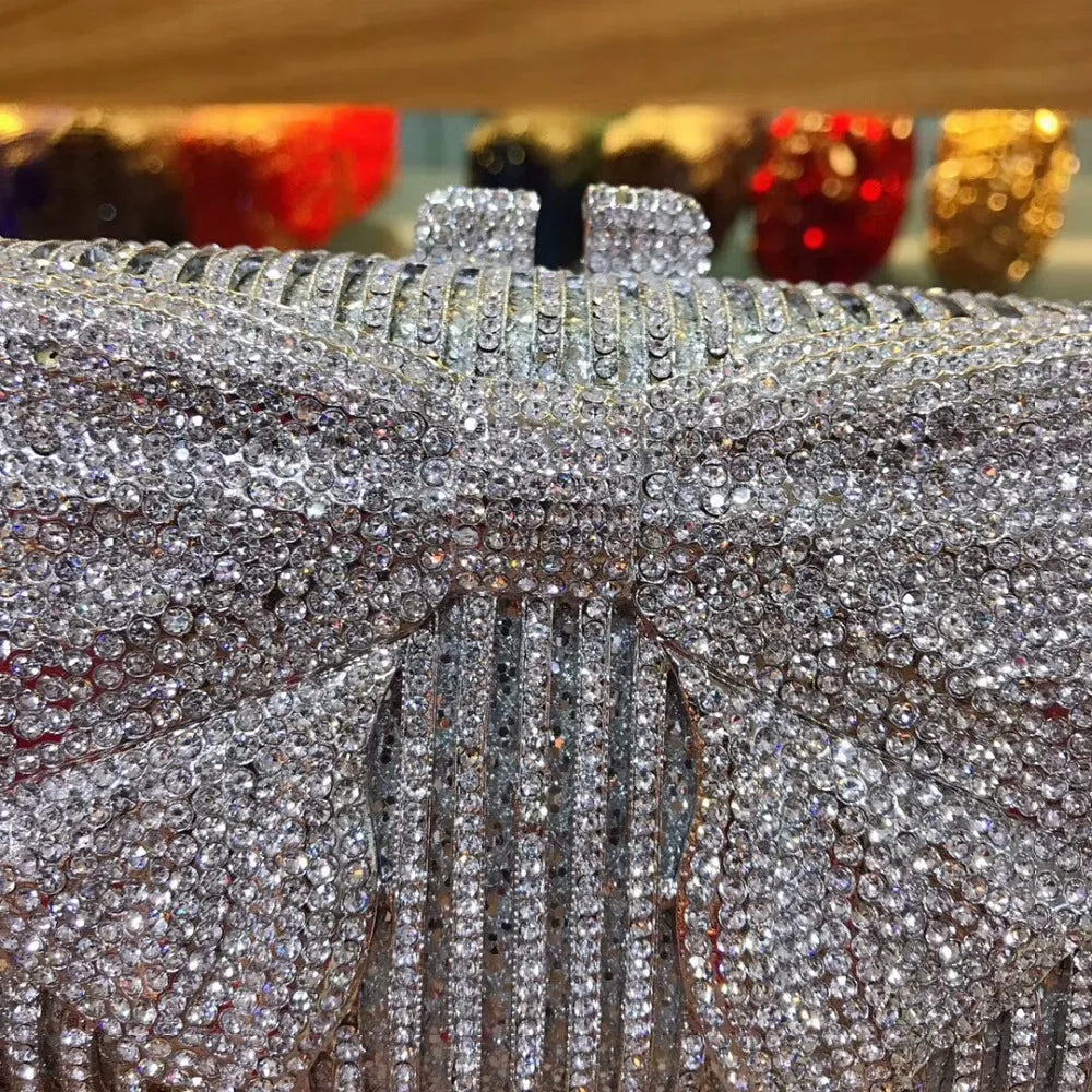 Women silver/gold/black/grey Crystal Diamond party/wedding/cocktail/prom/nightclub evening bags clutch purse wallet bag handbag
