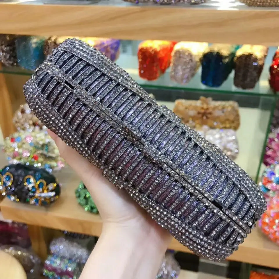 Women silver/gold/black/grey Crystal Diamond party/wedding/cocktail/prom/nightclub evening bags clutch purse wallet bag handbag