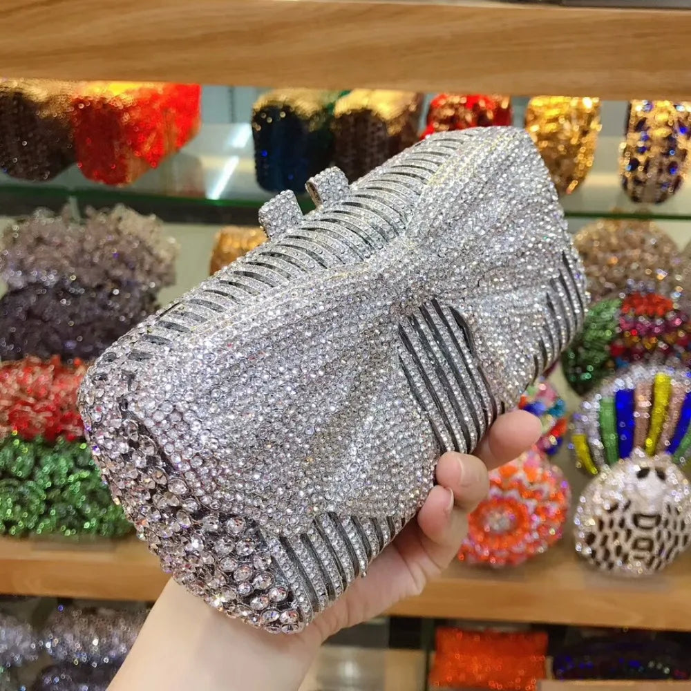 Women silver/gold/black/grey Crystal Diamond party/wedding/cocktail/prom/nightclub evening bags clutch purse wallet bag handbag
