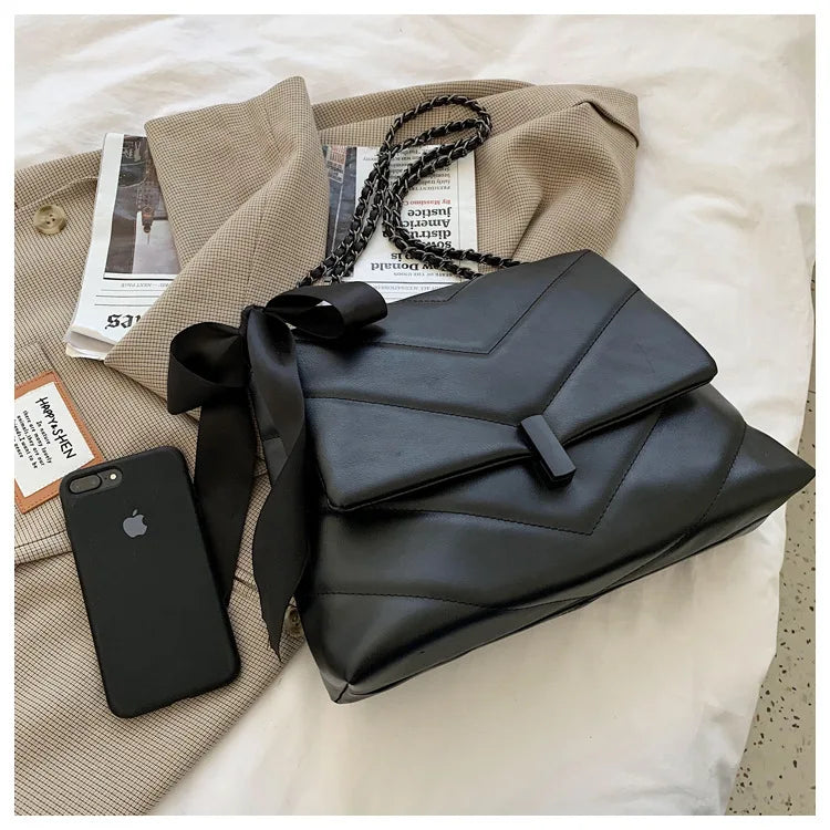 2025 NEW Trend High End INS PU Leather Chains Shoulder Bag Large Capacity Women's Handbags
