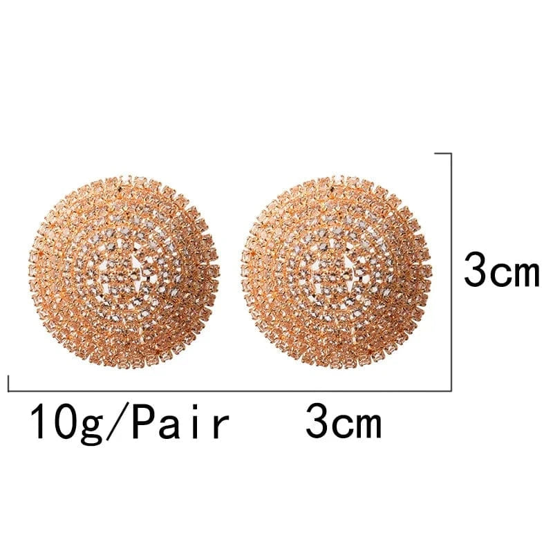 New Arrival Luxury Round Full Dense Crystals Drop Earrings High-Quality Fashion Rhinestone Earring Jewelry Accessories For Women