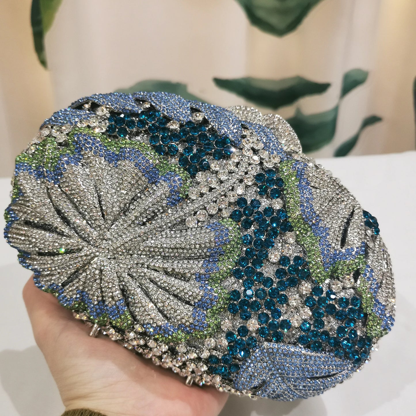 Blue/Yellow/White Multicolored Diamond Crystal Clutch Rhinestone Women Clutches High Quality Phone Wallet Best Party Purse Bag