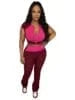 2025 New Women Spring Summer Outfit Set - Round Neck Zipper Tank Top + High Waist Flare Long Pants (Dropshipping/Wholesale)