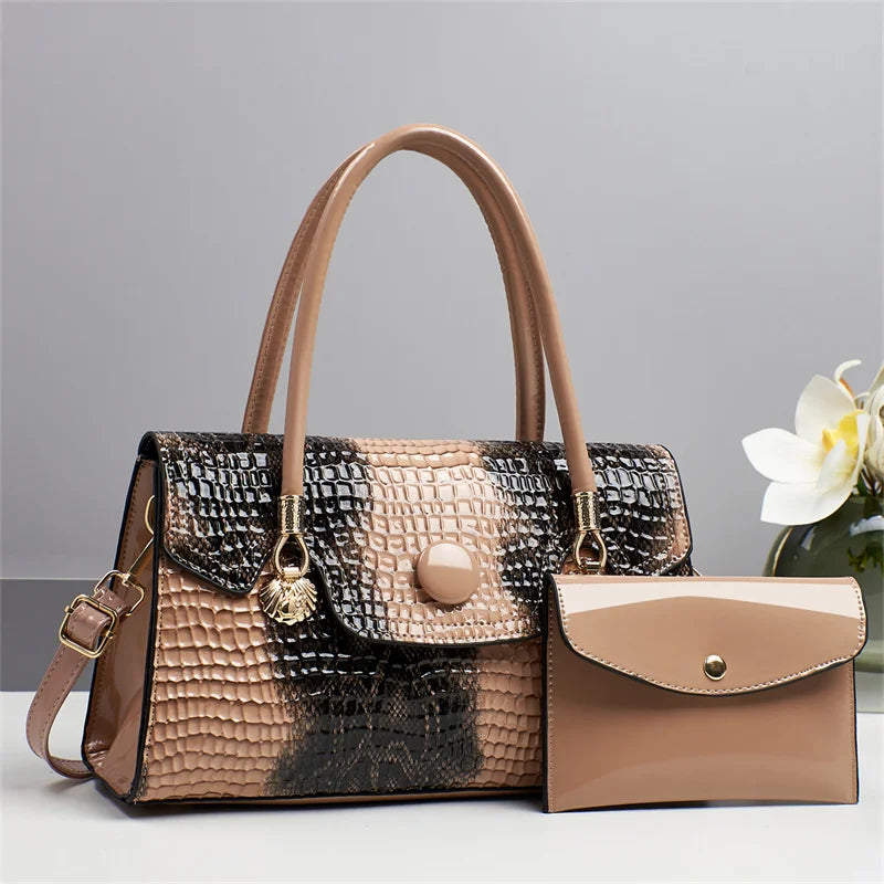 2025 Bag for Women Two Pieces Set Fashion Ladies Handbag Big Capacity Shoulder Large Capacity Bag for Business Versatile Handbag