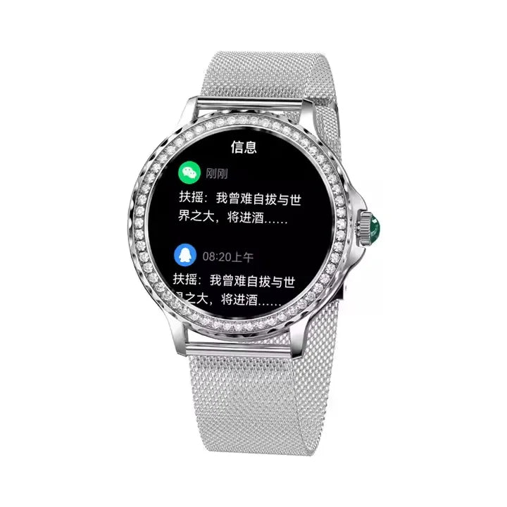 2025 Women Watch 1.3 Inch Alloy Case 360x360 HD Screen BT Call NX19 Smartwatch Elegant Lady Smart Fitness Bracelet