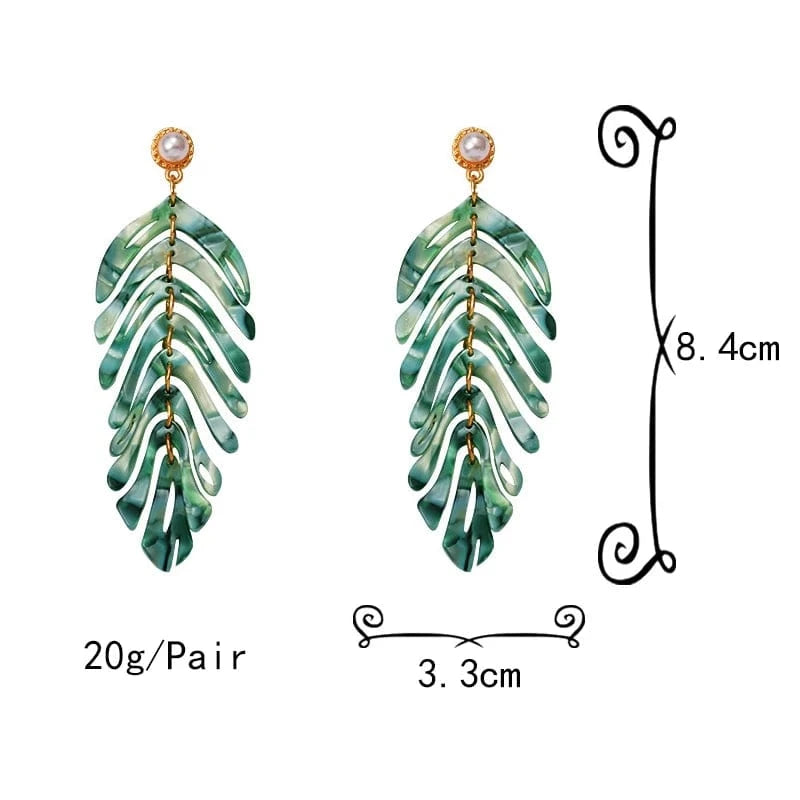 Statement Acrylic Long Earrings Fashion Trend Leaf-Shaped Drop Earring Fine Jewelry Accessories For Women Wholesale