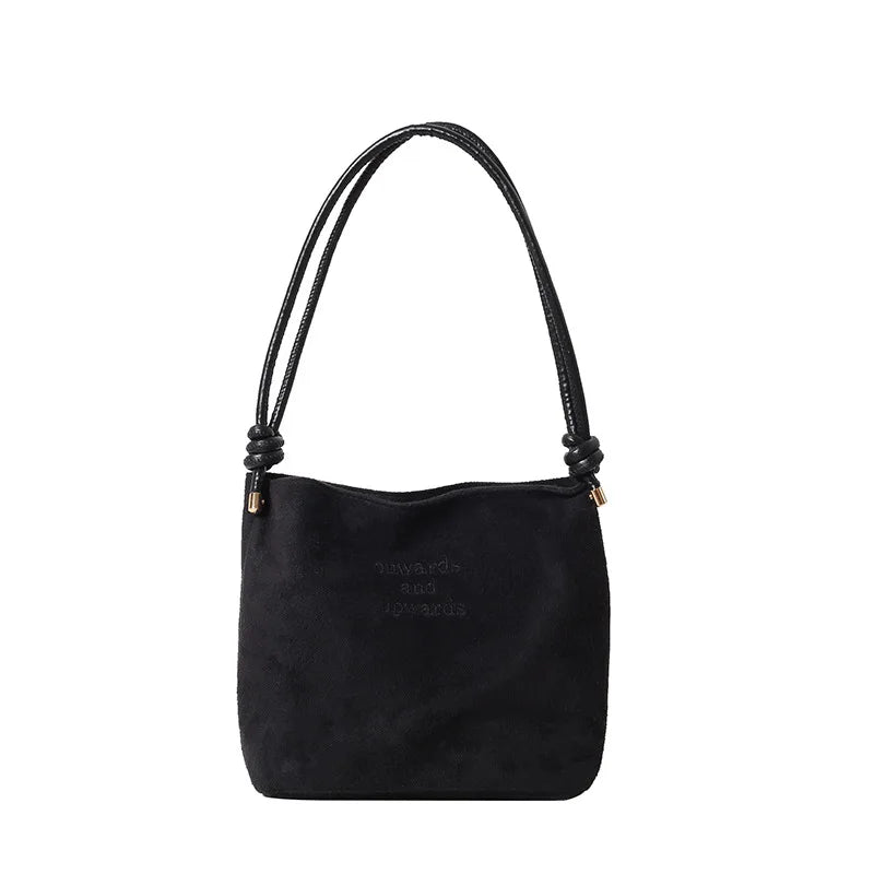 Vintage Bucket Bag for Women Suede Shoulder Handbag Versatile Shoulder Purse Underarm Bags Lightweight Shoulder Crossbody Bag
