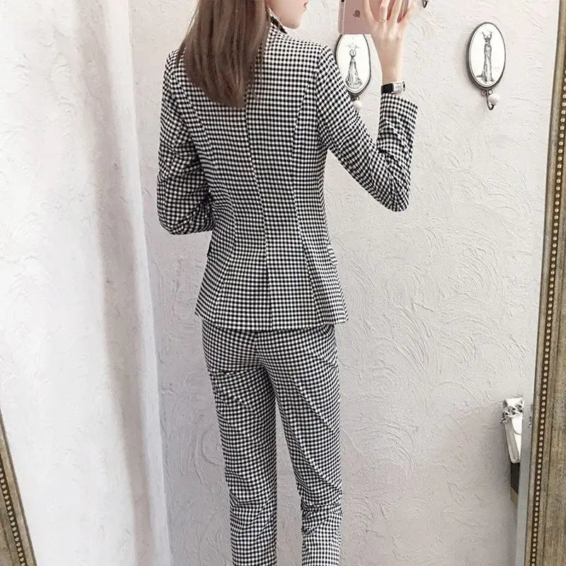 Breathable Plaid Suit Set