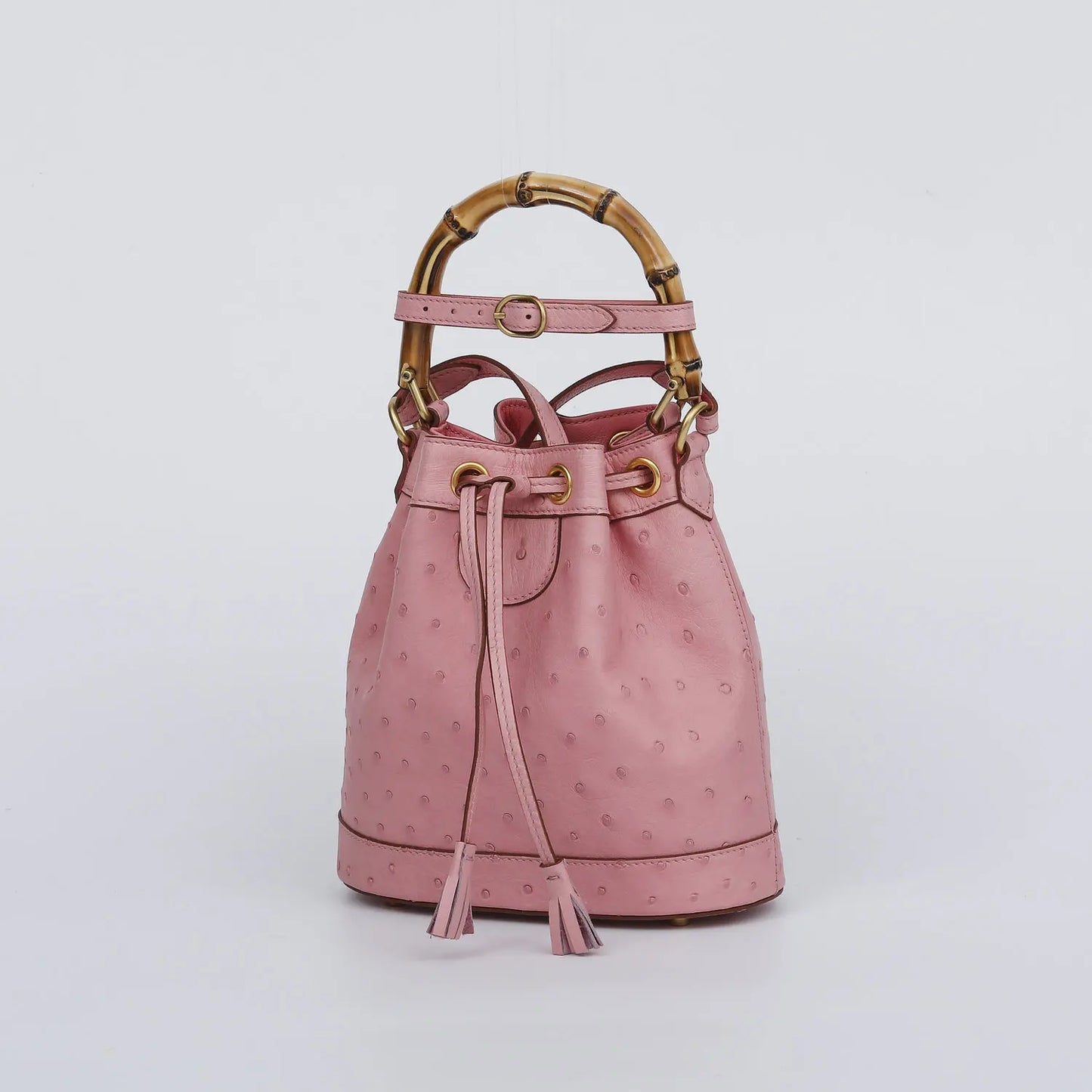 2025 New Ostrich Leather Women's Top-handle Bags Fashion Genuine Leather Lady Bucket Bag Luxury Shoulder Crossbody Bag