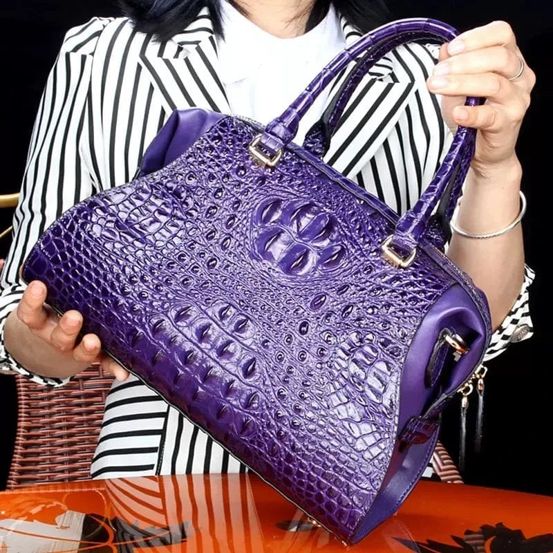 New Crocodile Leather Women's Handbags Luxury Designer Lady Portable Shoulder Messenger Bag Fashion Brand Red Tote Bags 2025 New