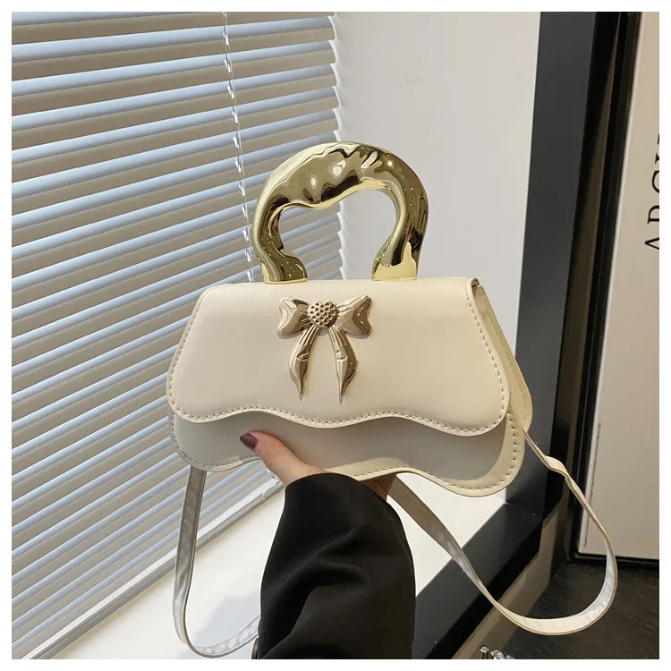 RetroTote Bag Bow PU Leather Handbag Large Capacity Shoulder Bags Candy Color Fashionable Crossbody Bag Droshipping Wholesale