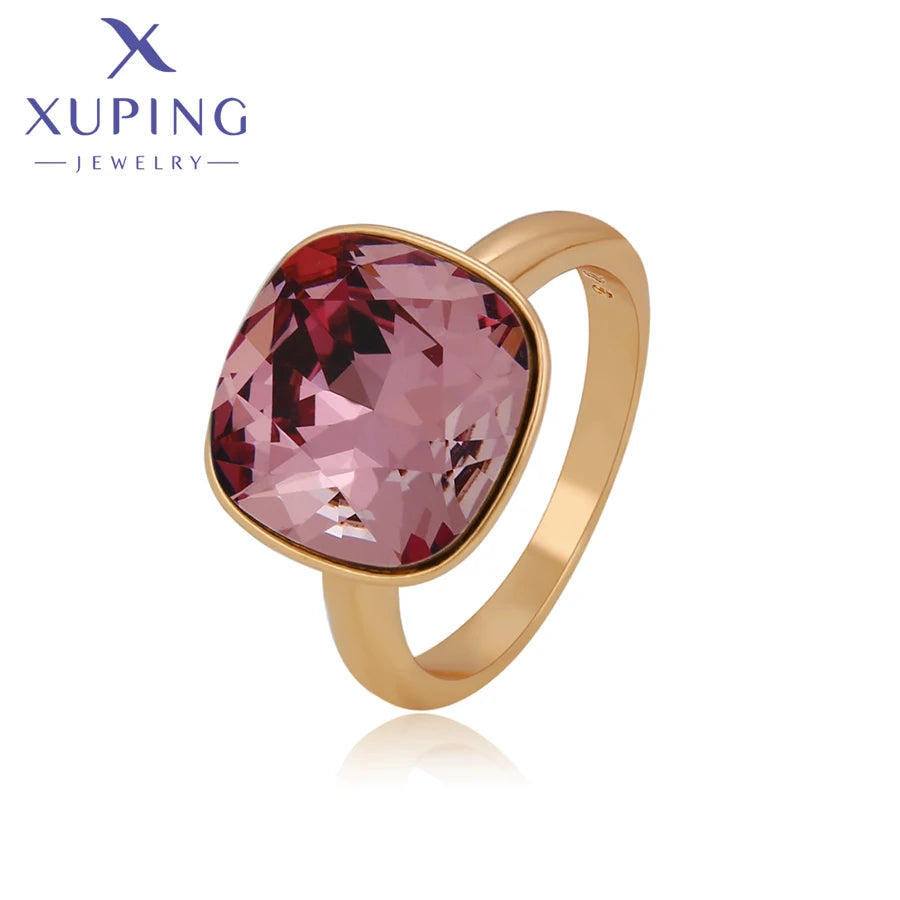 Gold Plated Teardrop Crystal Ring