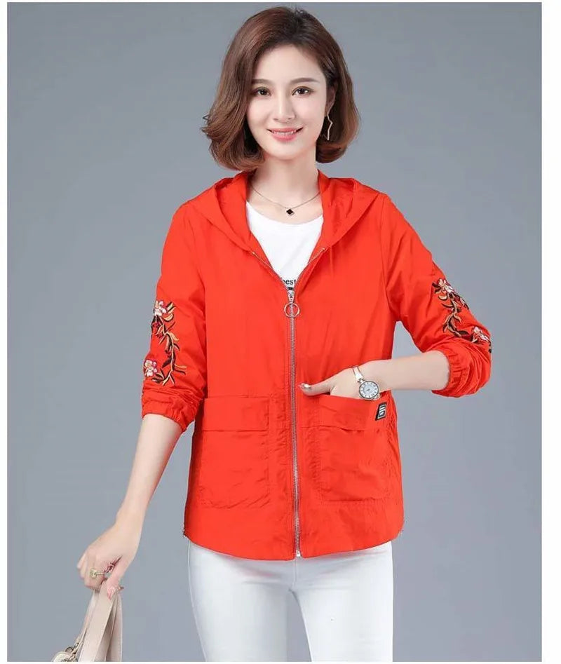 Spring Thin Short Mom Jacket Women 2025 New Breathable Sun Protection Clothing Femme Middle-Aged Mom Summer Sun Protection Shirt