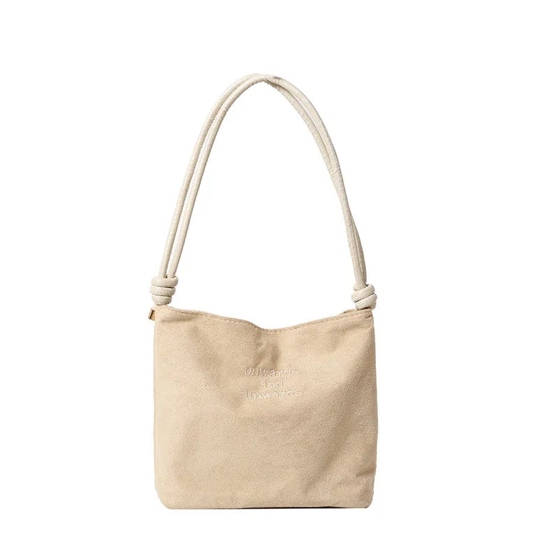 Vintage Bucket Bag for Women Suede Shoulder Handbag Versatile Shoulder Purse Underarm Bags Lightweight Shoulder Crossbody Bag
