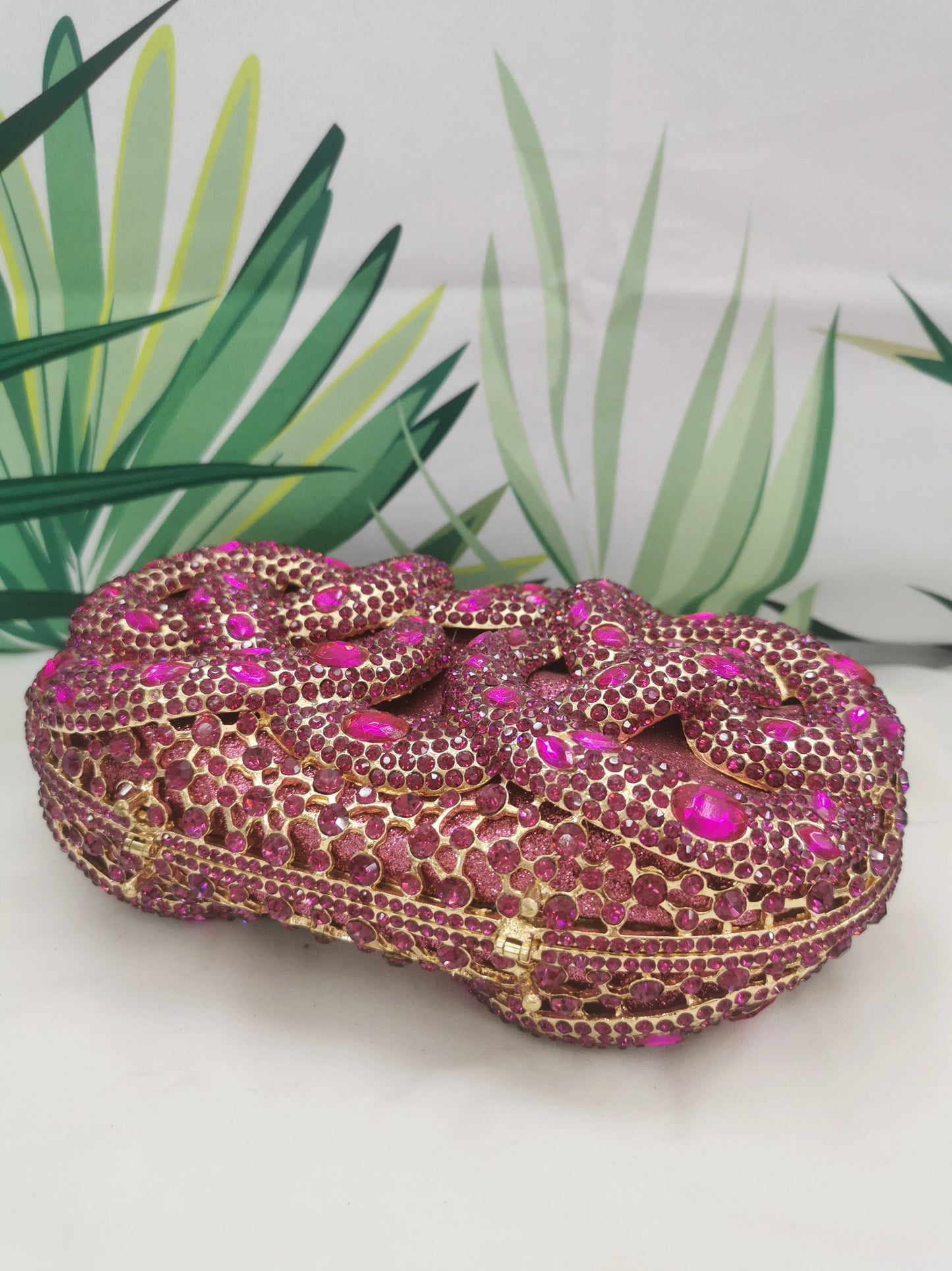Lady Hot pink/Green/Silver Rhinestone Bags Luxury Fashion Female Diamond Crystal Clutch Elegant Gold Metal Wedding Dinner Purses