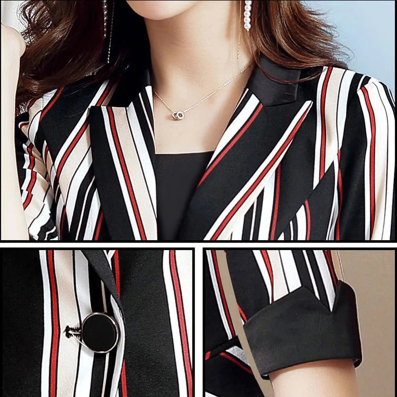 Polka Dot Ssuit Jacket Female Ins Spring Summer 2024 New Korean Thin Section Slim Fashion Print A Buckle Blazer Mother Tide 427