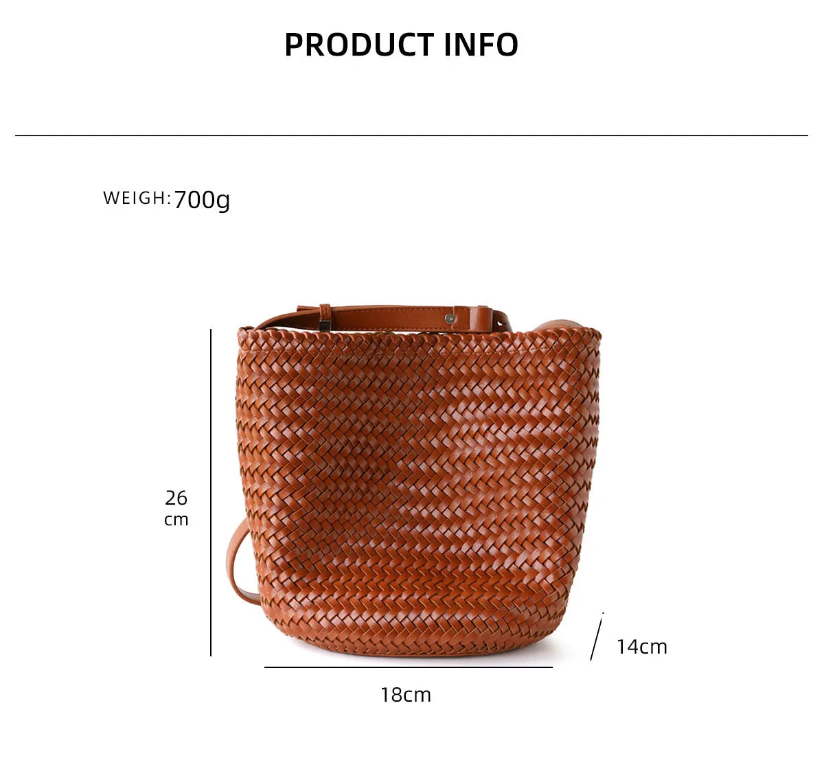 Luxury Vintage PU Leather Braided Bucket Bag for Women New High-End Hand-Woven Single-Shoulder Crossbody Bag Foldable Durable
