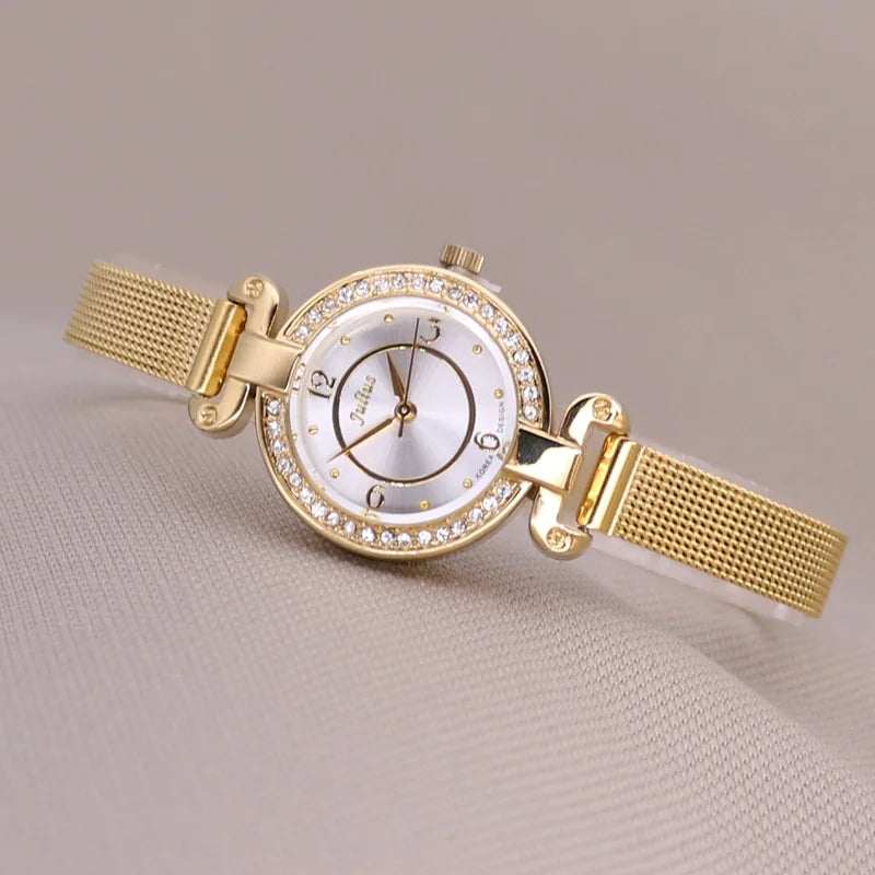 Small Julius Lady Women's Watch Retro Clock Japan Quartz Fashion Hour Dress Stainless Steel Bracelet Girl's Birthday Gift No Box