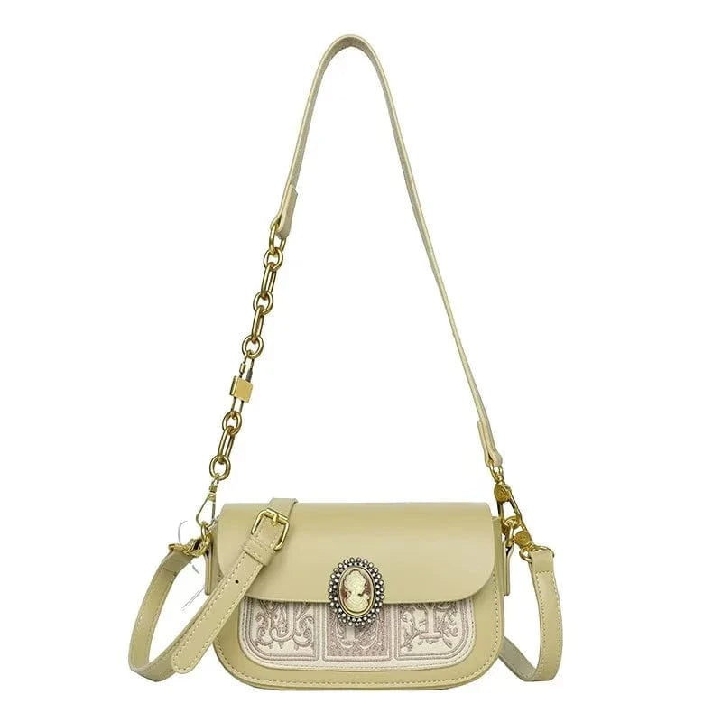 2025 Unique Chain Shoulder Strap Design with Dark Flower Pattern, Exquisite and Elegant Women's Single Shoulder Crossbody Bag
