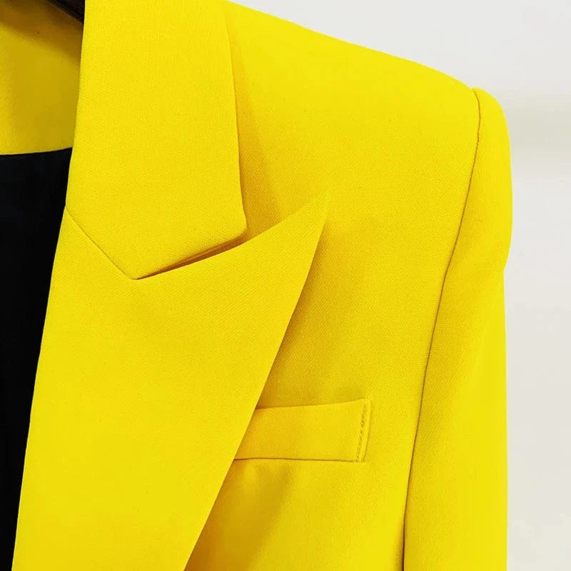 HIGH STREET Newest 2024 Runway Designer Suit Set Women's Single Button Blazer Flare Pants Suit