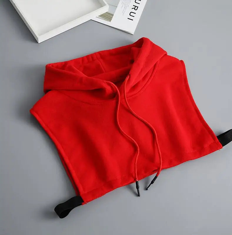 Hooded Detachable Women Shirt Fake Collar Stripe False Collars Woman Warm Half Shirt Women Black White Clothes Shirt Accessories
