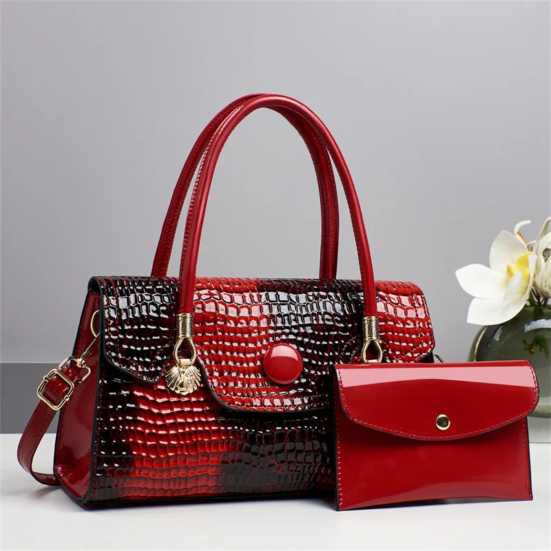 2025 Bag for Women Two Pieces Set Fashion Ladies Handbag Big Capacity Shoulder Large Capacity Bag for Business Versatile Handbag
