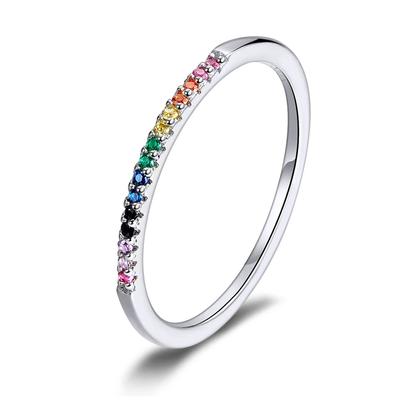 Gold Plated Simulated Diamond Stackable Rings for Women