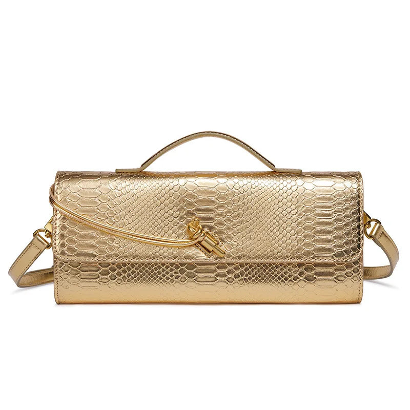2025 Women's New Waterproof Evening Shoulder Bag with Lock Strap and Two Handles/Closures for Beach Use and Christmas Fashion