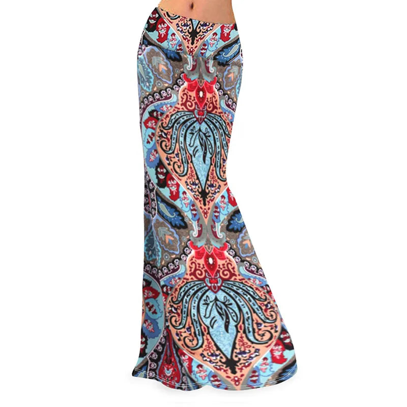 Fashion Pinted Long Skirts Womens Maxi Skirt Summer Sexy Fashion Female Floral High Waist Pencil Skirts Women Mujer Faldas