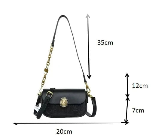 2025 Unique Chain Shoulder Strap Design with Dark Flower Pattern, Exquisite and Elegant Women's Single Shoulder Crossbody Bag