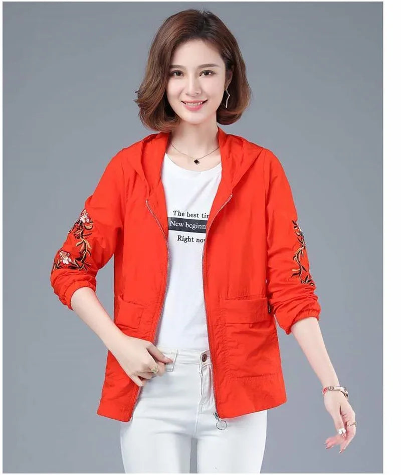 Spring Thin Short Mom Jacket Women 2025 New Breathable Sun Protection Clothing Femme Middle-Aged Mom Summer Sun Protection Shirt