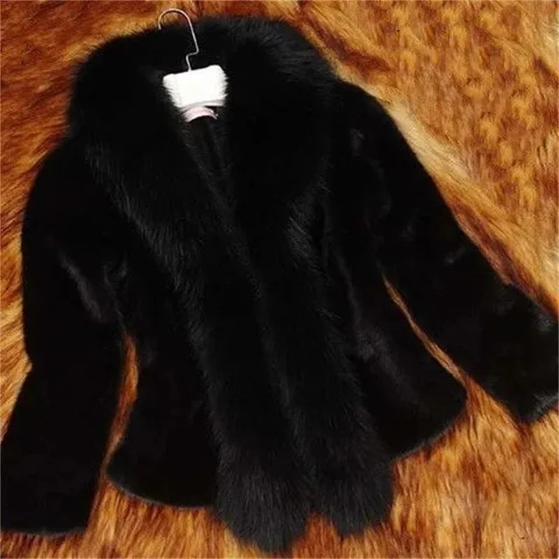 White Faux Fur Coat Women's Short Autumn/Winter 2021 New Imitation Fur Fox Fur Collar Slim Jacket Women Clothes Jacket Female